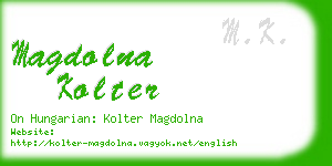 magdolna kolter business card